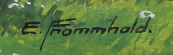 Frommhold, Ernst (Leipzig 1879 - 1955), Gouache, "Blick über die Alster auf Hamburg", signiert unten - Image 3 of 3