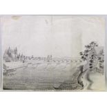 Federzeichnung, "Ansicht von Regensburg", um 1800, laviert, 47 x 66 cm, o.R. 25.00 % buyer's premium