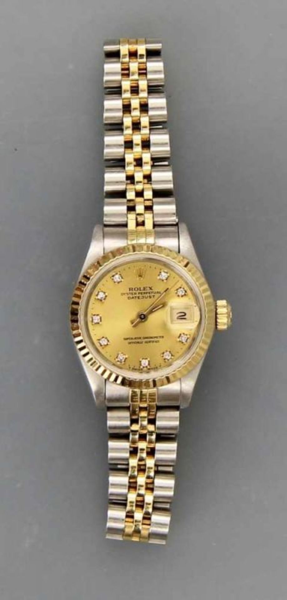 DAU "Rolex Oyster Perpetual Date Superlative Chronometer" Gehäuse und Band Stahl und Gelbgold 18kt., - Image 2 of 3
