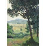 Hellner, Julius (Wiesbaden 1871 - 1942 Kassel) Zwei Gemälde, jeweils Öl auf Leinwand, a) Blick auf