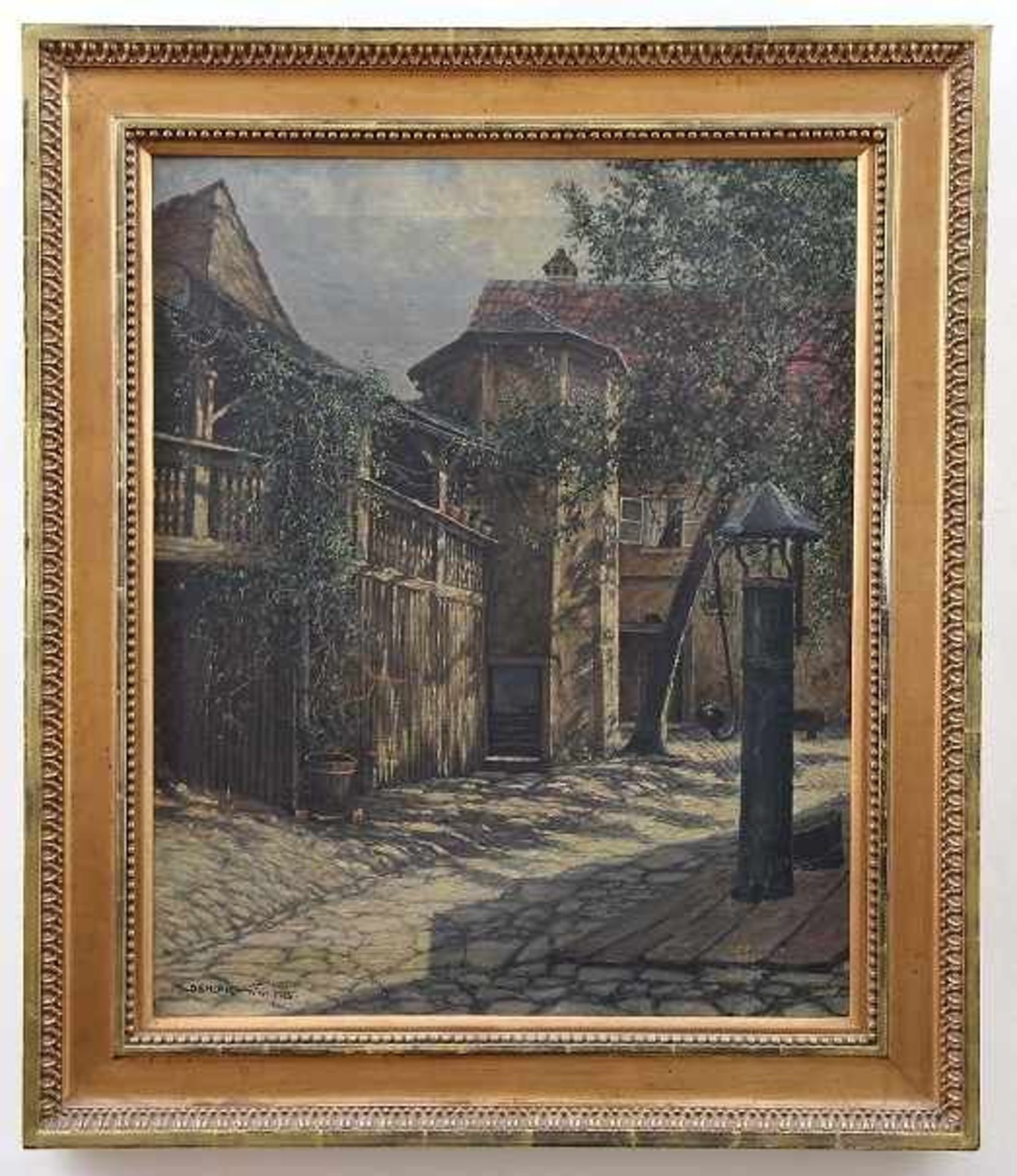 Oehler, Max (Blessenbach / Taunus 1875 - 1946 Weimar) Gemälde "Kratowscher Hof in Weimar", Öl auf