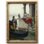 Aldi, Pietro (Manciano 1852 - 1888 Manciano) Gemälde "Ein abendliches Ständchen", Öl auf Leinwand,
