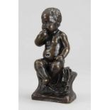 della Valle, Filippo (Florenz 1698 - 1768 Rom) attr. Figur "Sitzender Knabe", Bronze gegossen mit