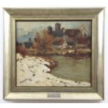 Ackermann, Otto (Berlin 1872 - 1953 Düsseldorf) Gemälde "Runkel im Winter", Öl auf Leinwand, Blick