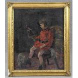 Frey, Oskar (Stuttgart 1881 - 1966 Ebingen) Gemälde, Öl auf Leinwand, kleines Mädchen auf