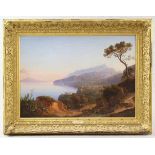 Gmelin, Johann Georg Karl (Rom 1810 - 1854 Rom) Gemälde, Öl auf Leinwand, Blick auf Amalfi im Golf