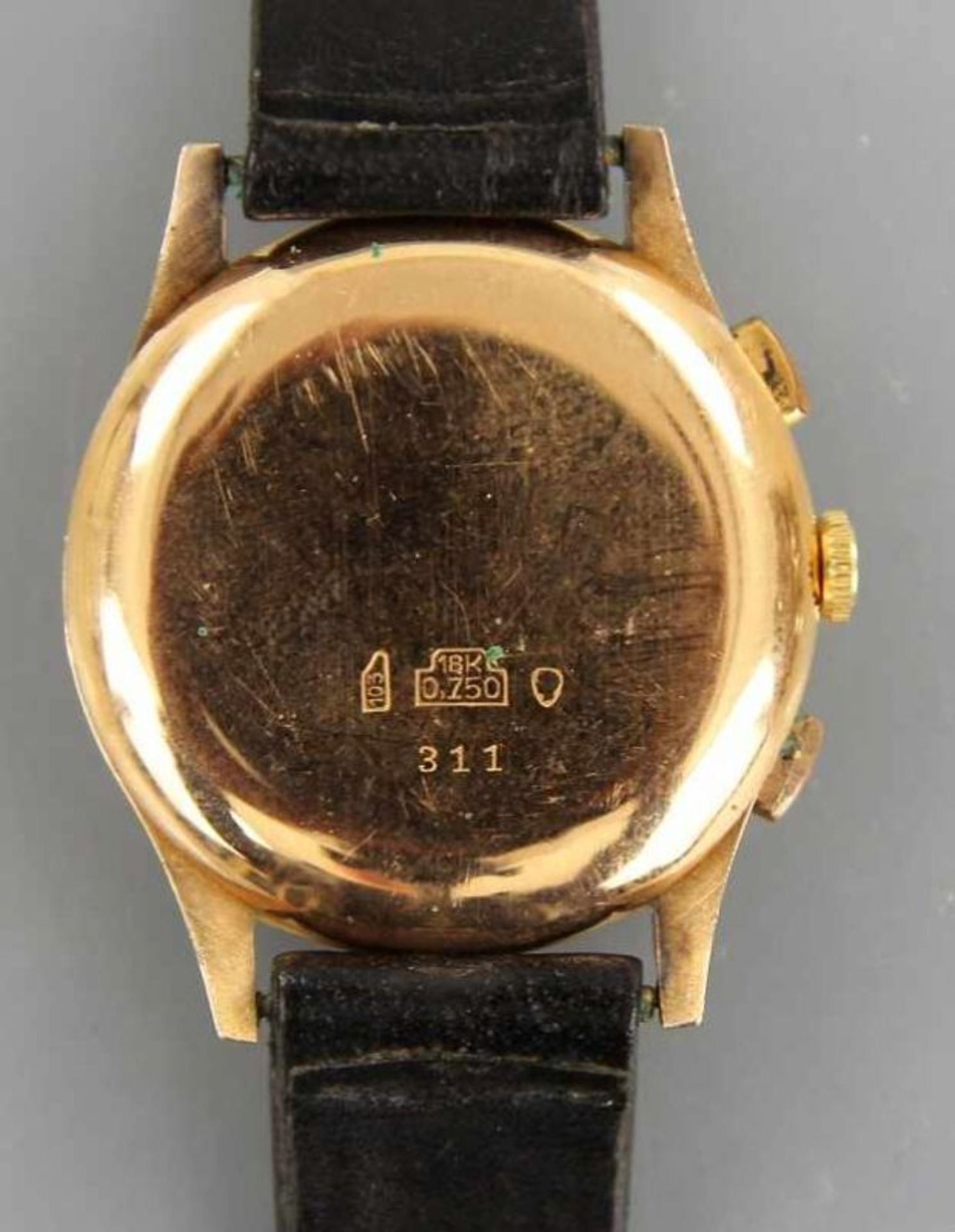 HAU "Chronograph Suisse" Gehäuse 18kt. Gelbgold, Venus - Handaufzugswerk Kaliber 170, rundes Gehäuse - Image 2 of 3