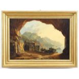 Götzloff, Carl Wilhelm (Dresden 1799 - 1866 Neapel) Gemälde "Die Grotte von Amalfi", Öl auf