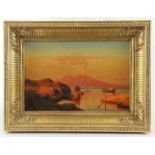 Achenbach, Andreas (Kassel 1815 - 1910 Düsseldorf) Gemälde "Abendlicher Blick über den Golf von