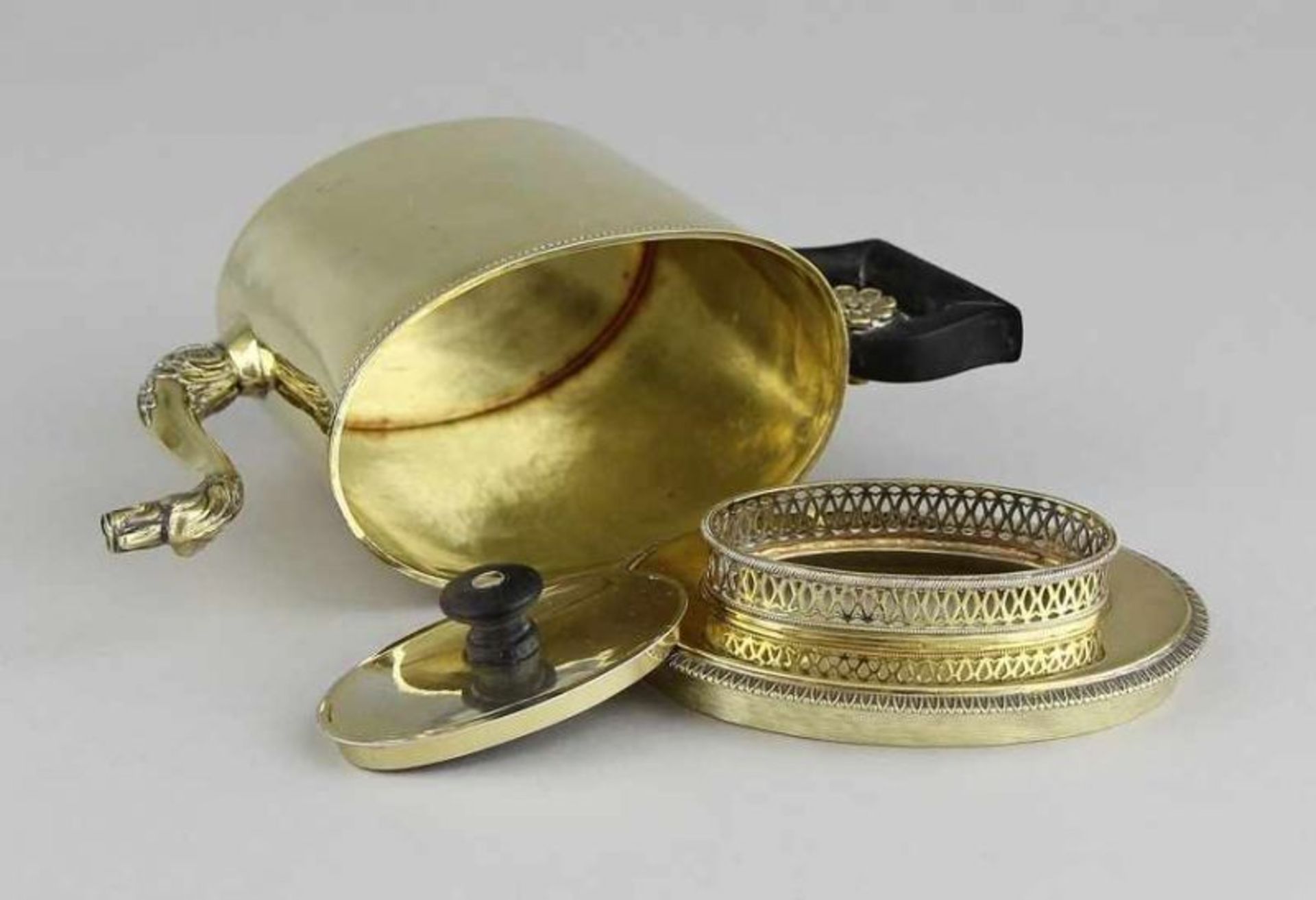 Vermeil - Extraktkännchen Silber 950 getrieben, gegossen, gesägt und feuervergoldet, ovale - Image 4 of 6