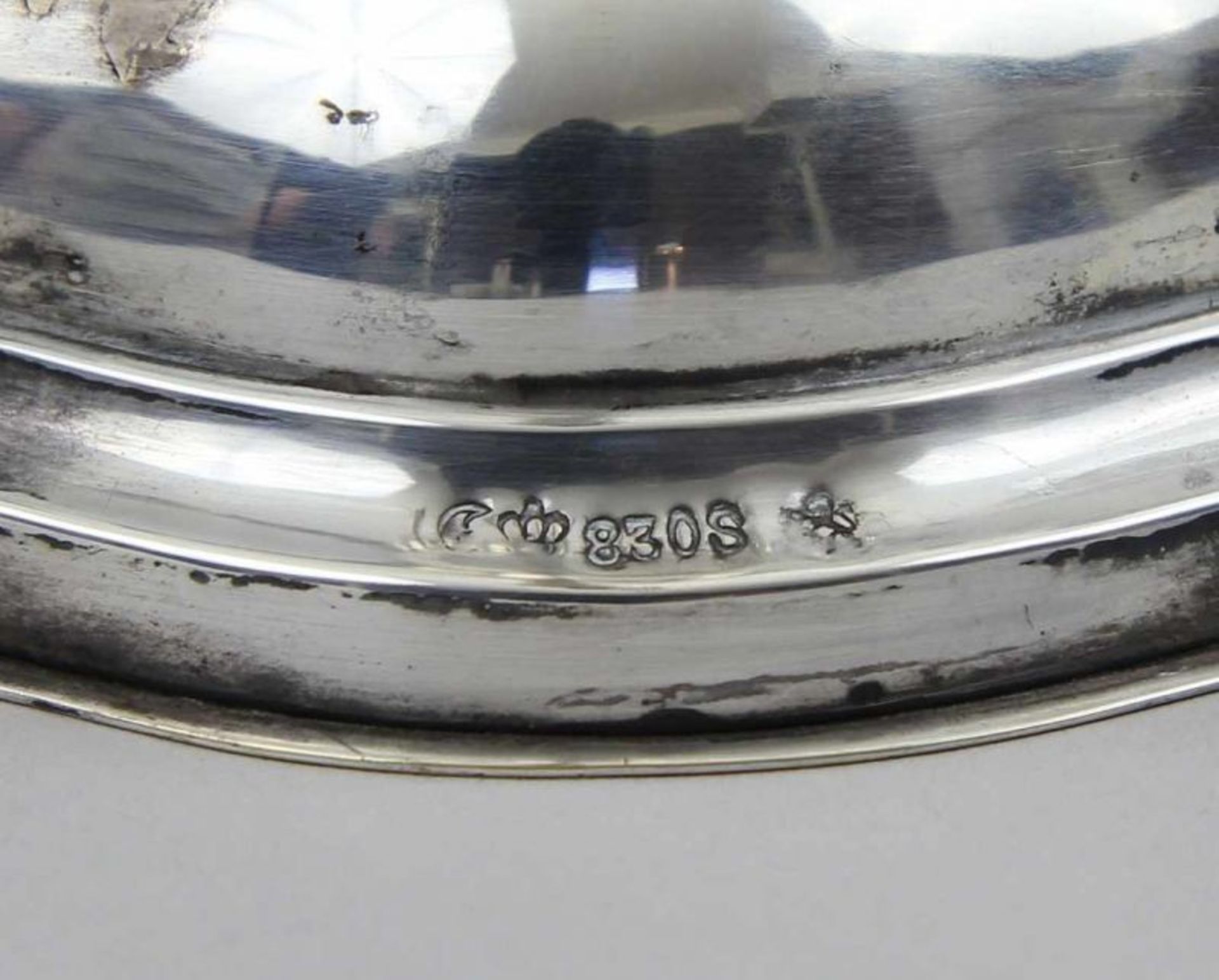Große Girandole Silber 830, vierarmige Girandole mit fünf Kerzentüllen, Modell "Dresdner Barock", am - Image 2 of 2