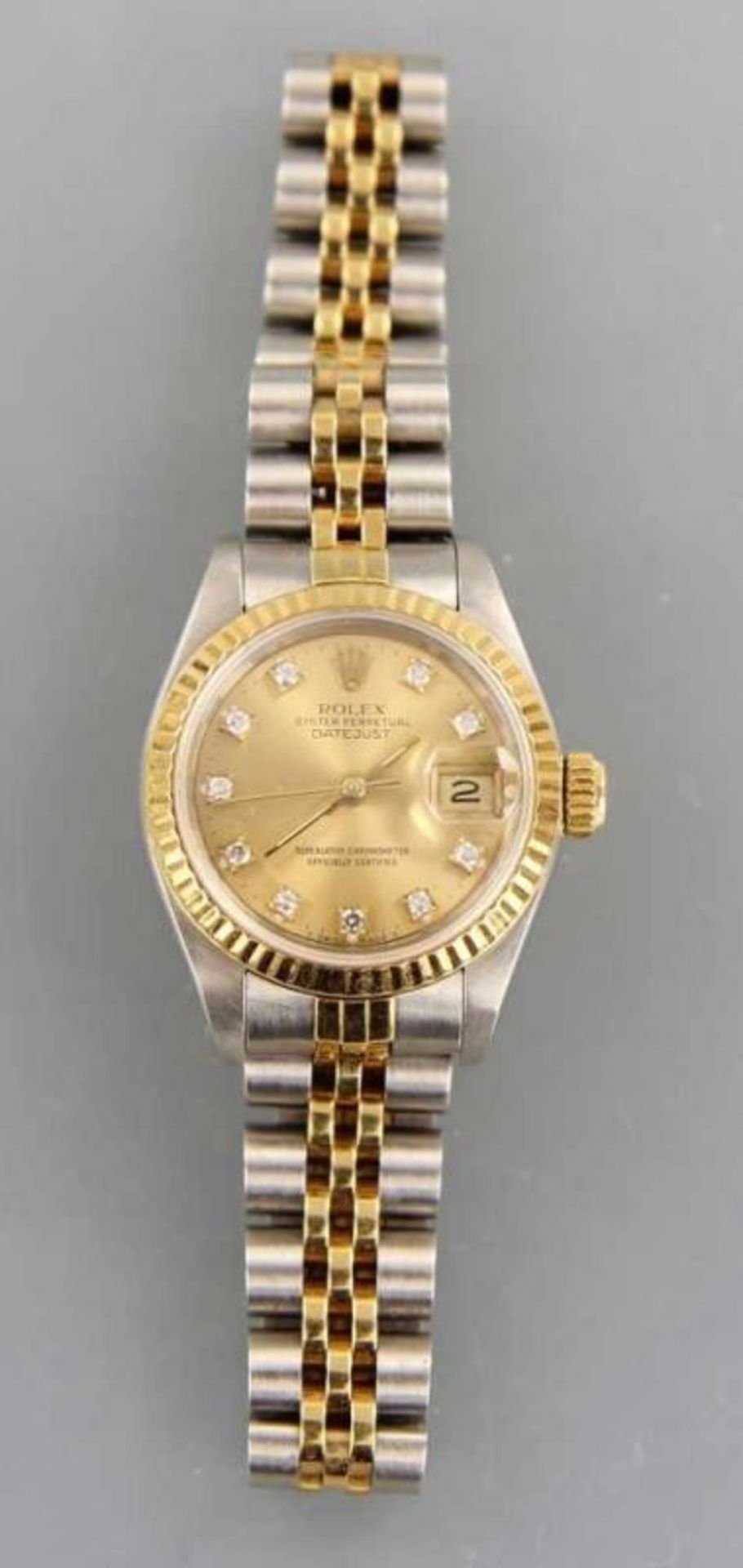 DAU "Rolex Oyster Perpetual Datejust Automatik" Gehäuse und Band Stahl und Gelbgold 18kt.,