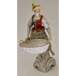 KPM Figur, um 1900, "Junge Frau mit Korb", Zeptermarke, Meisterzeichen, unbeschädigt, H. 22,0 cm,