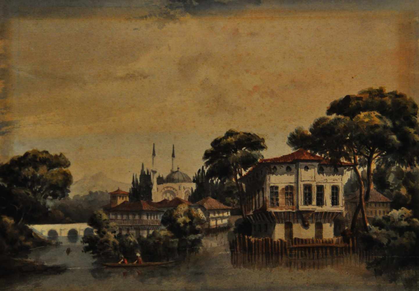 Aquarellmaler, Türkei um 1900, 299. Aquarellmaler, Türkei um 1900, "Ansicht von Saray mit kleiner