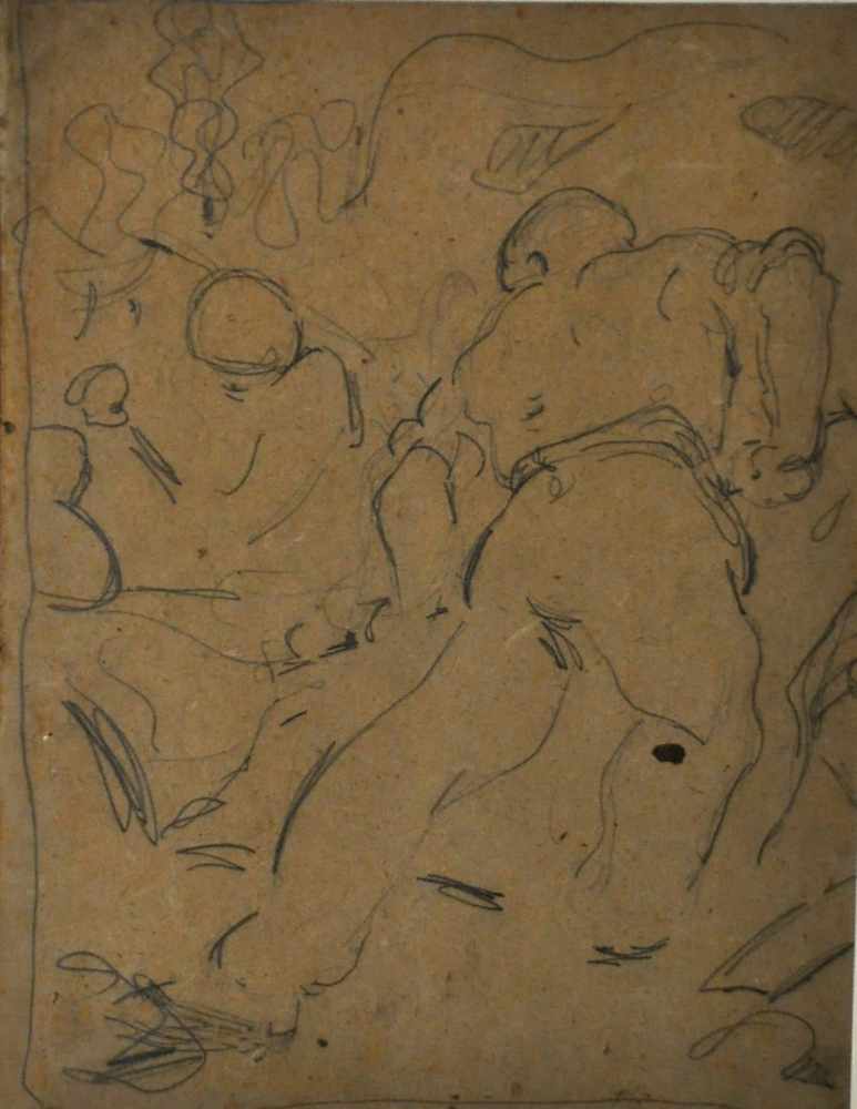 Zak, Eugeniusz (1884 - 1926) zuge. "Die Arbeiter", Bleistiftzeichnung, 32 x 24 cm