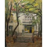 Impressionist, München um 1900 "Wohnhaus mit Garten", Mischtechnik, 42 x 33 cm
