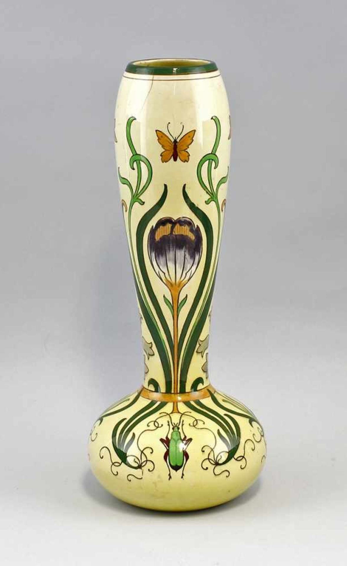 Jugendstil-Vase Utzschneider SaargemündStempelmarke und Pressmarke Utzschneider & Co.,