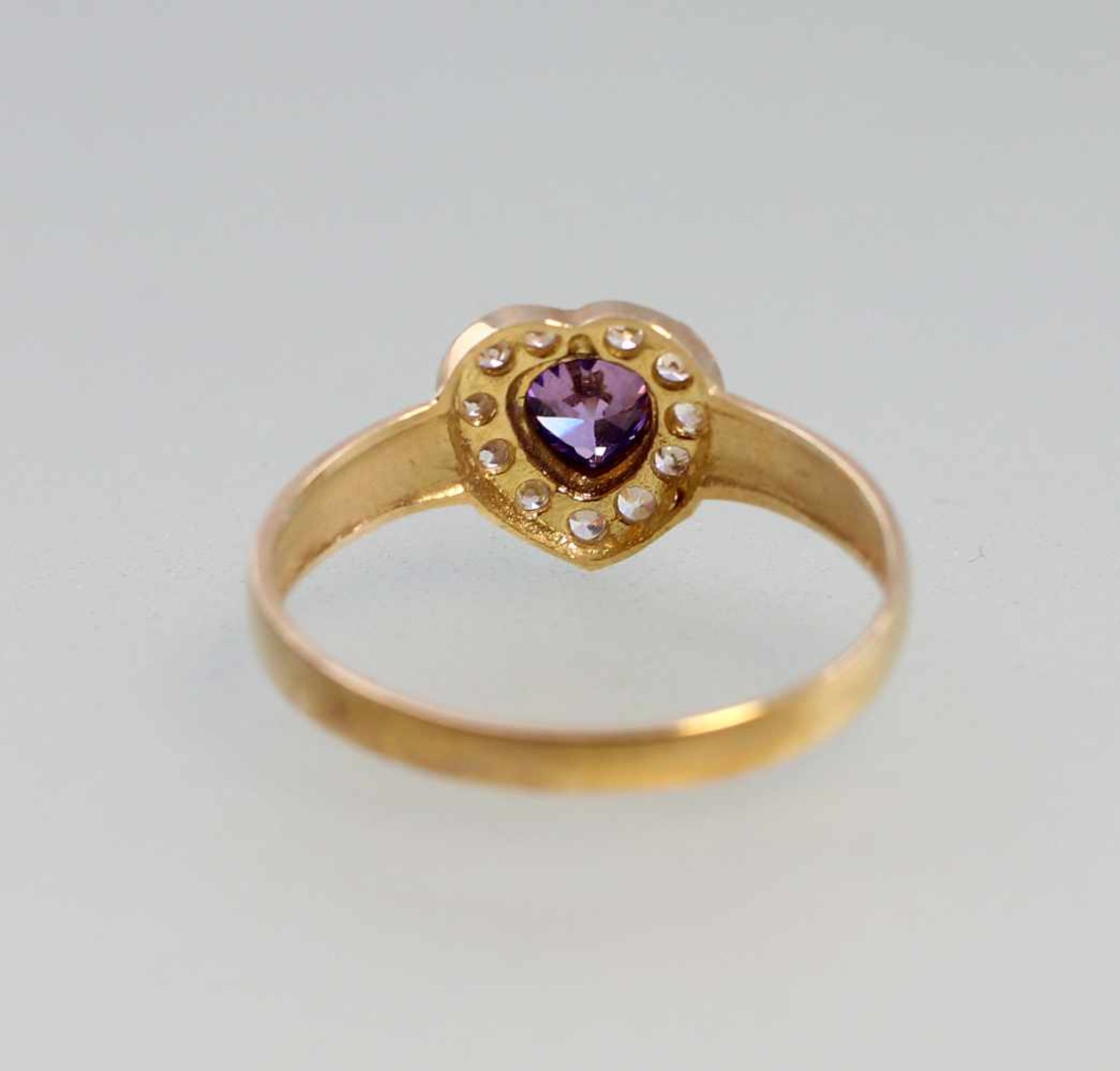 Amethyst-Ring Herz375er GG, 1,87g, Gr. 62 - Bild 5 aus 5