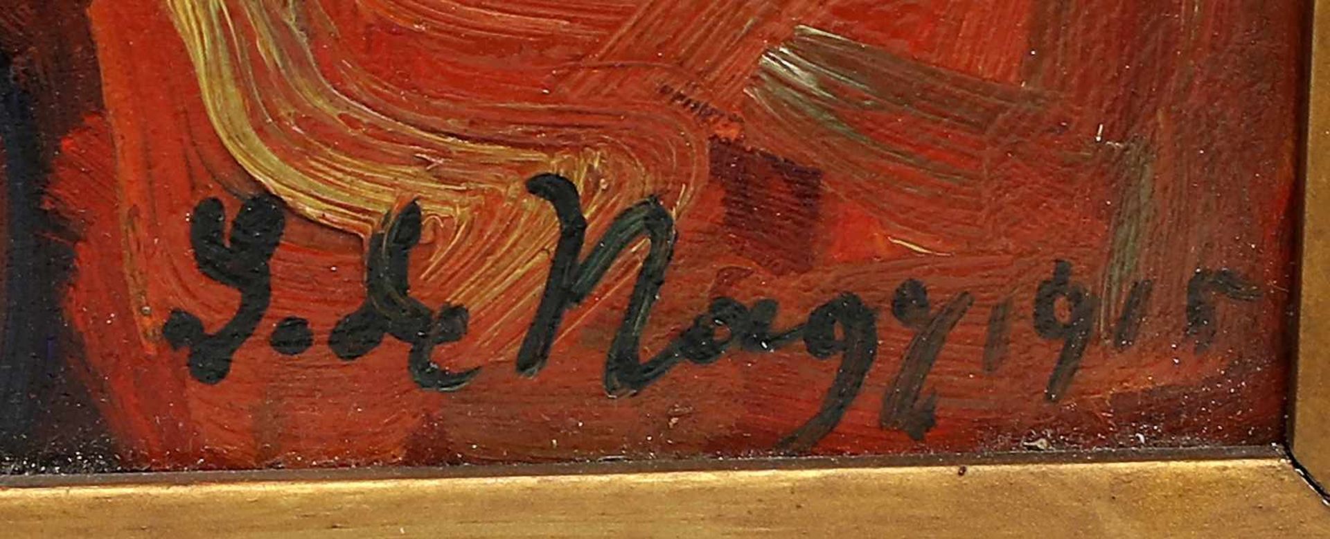 Nagy, Bauernmagdre. u. sign. "S.K. Nagy" u. dat. 1915, Öl/Maltafel, junge Frau in bäuerlichem - Bild 2 aus 3