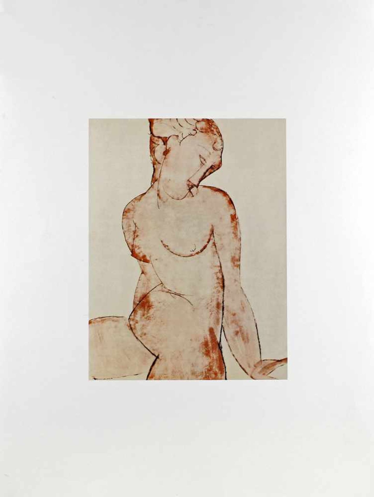 Modigliani, Nudo Rosaverso Galerieetikett: "Künstler: Amadeo Modigliani, Titel: