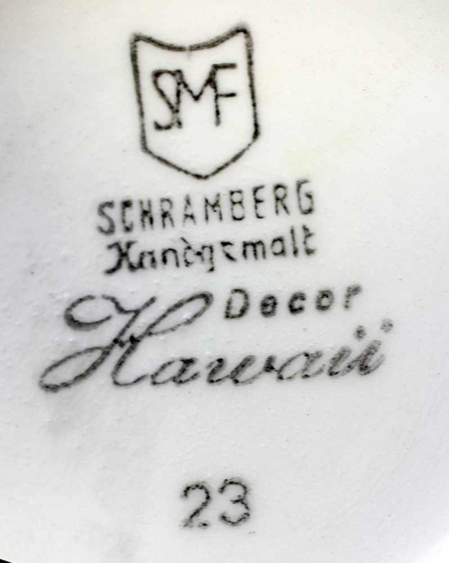 Vase Schramberg "Hawaii"1954-55, gemarkt "SMF", Schramberger Majolika Fabrik, bez. "handgemalt", - Image 2 of 2