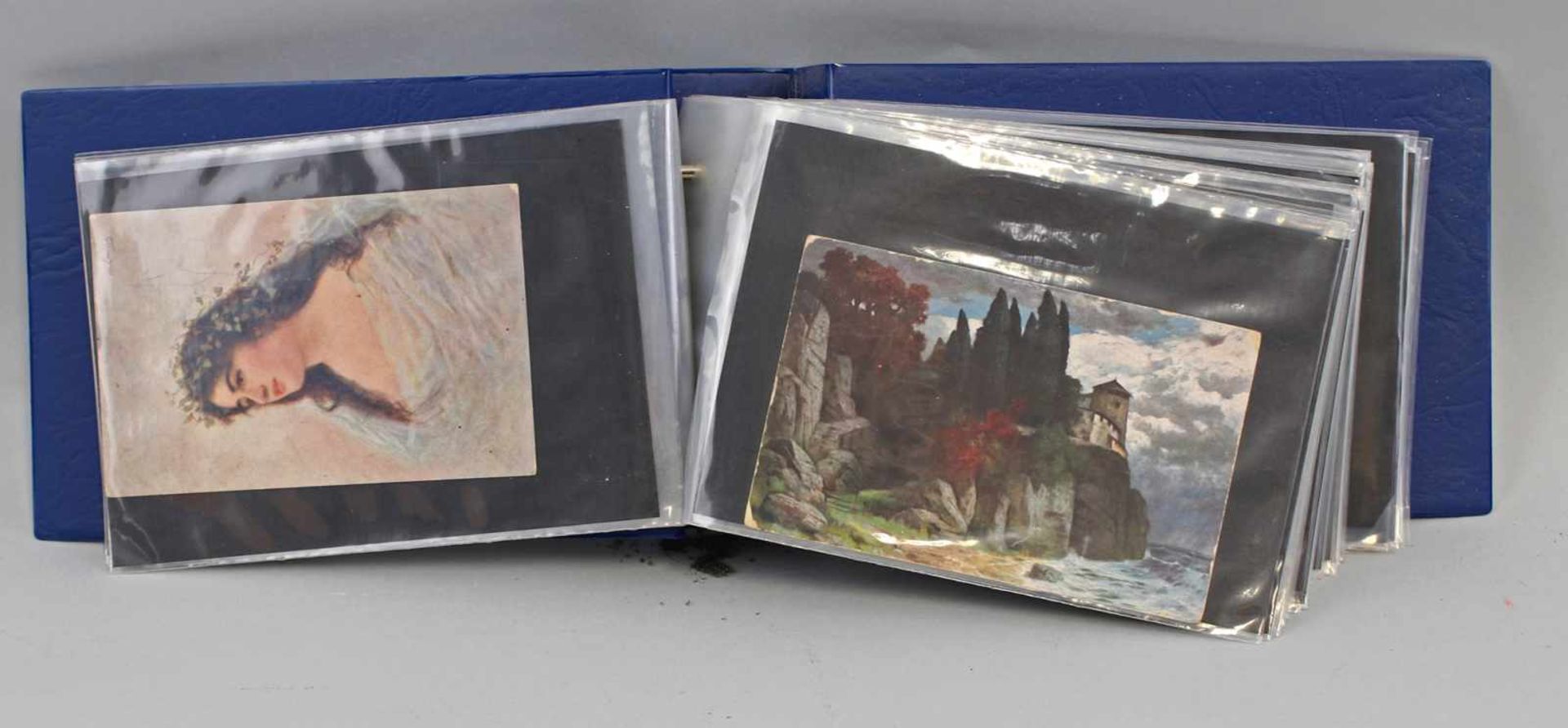 Album Gemälde- und Künstlerkartenca. 66 Stück, Gemälde- und Künstlerkarten, um 1920, teilweise - Bild 2 aus 2