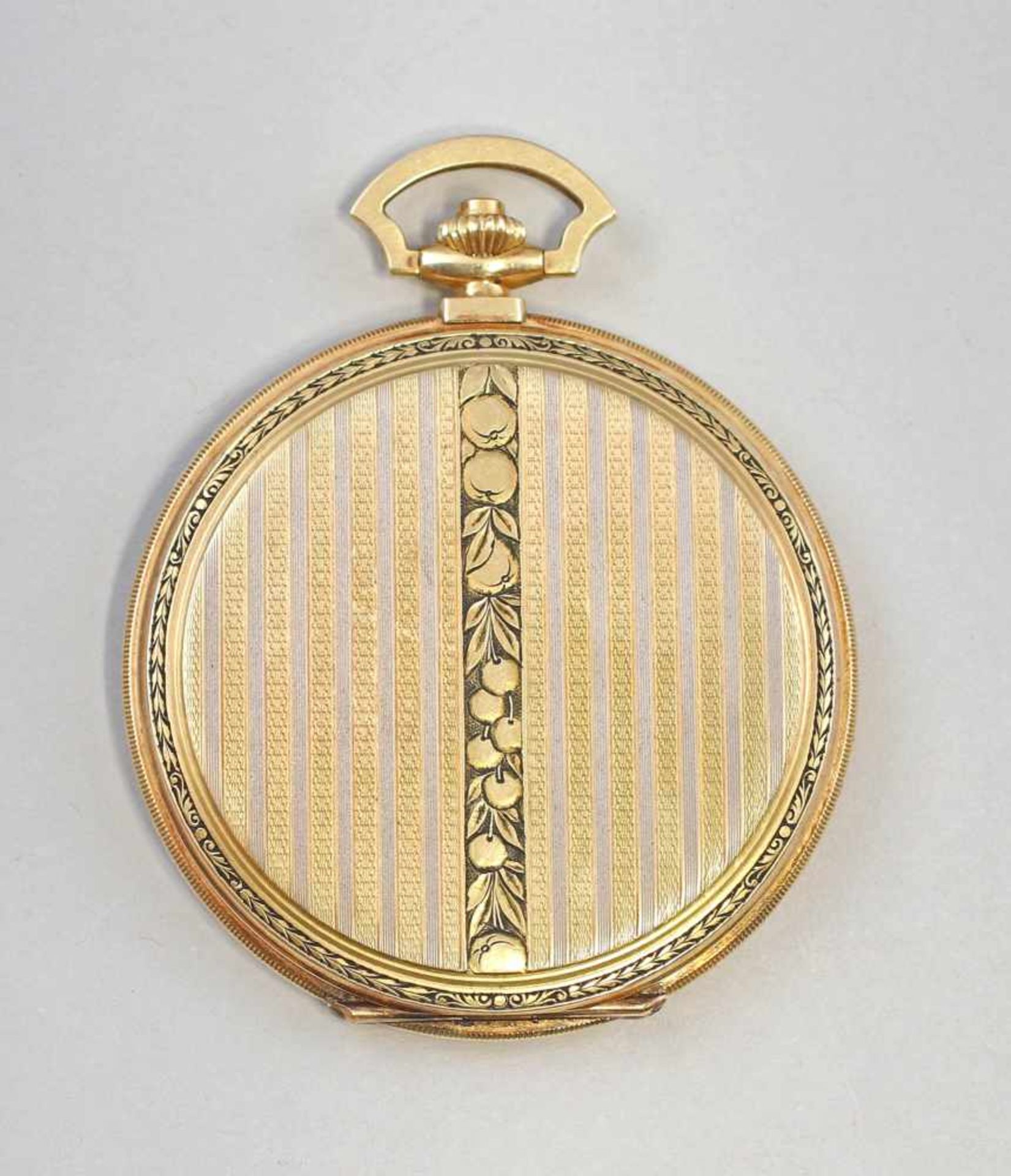 Goldene Savonette / Sprungdeckel-Taschenuhr Zenith1928, 14 K / 585er Gold (alle 3 Deckel gepunzt), - Bild 2 aus 4