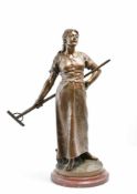 Ludwig Manzel (1858 Kagendorf - 1936 Berlin) Die Gärtnerin, Bronze, braun patiniert, Höhe mit