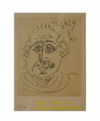 Pablo Picasso (1881 Malaga - 1973 Mougins) (F) Tete d'homme au Bouc, Radierung auf Papier, 1970,