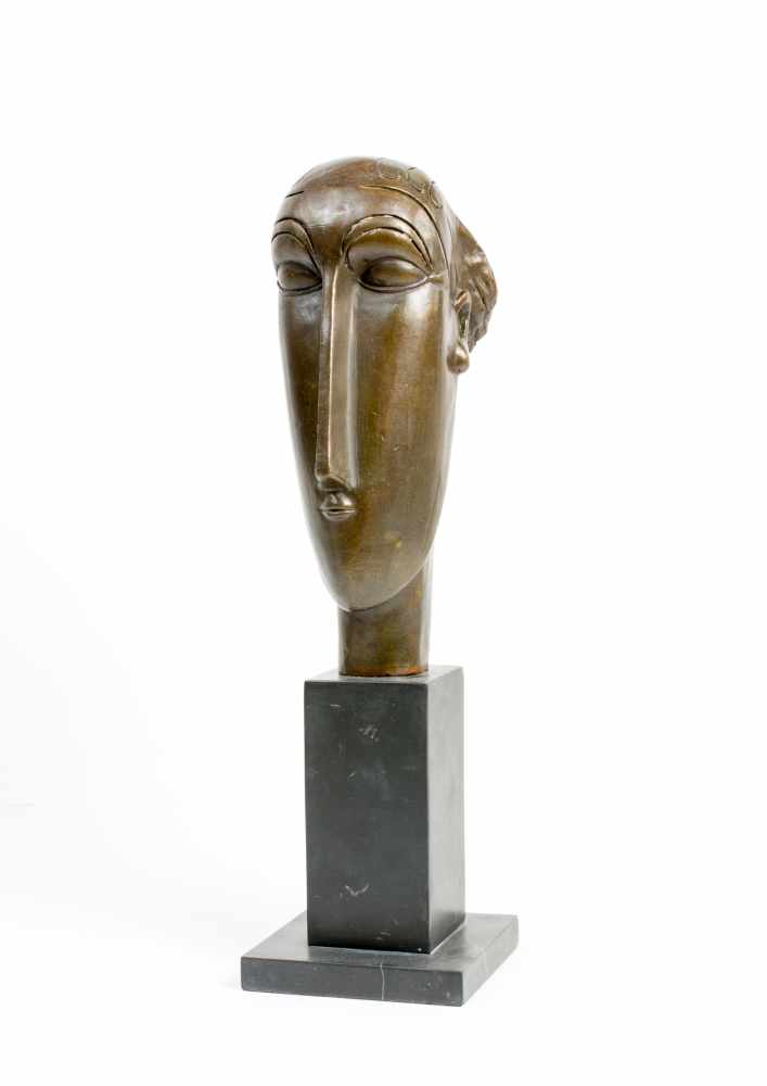 Miguel Fernando Lopez (1955 Lissabon) Hommage á Modigliani, Bronze, braun patiniert, Höhe 37 cm,