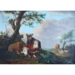 Eugène Verboeckhoven (1799 Warneton - 1881 Brüssel) Tierstück mit Kühen und Schafen, Öl auf