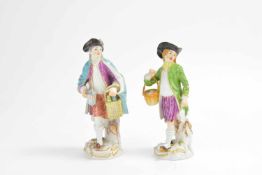 Paar Figuren der Pariser Ausrufer Meissen, 1979 und 1980, Johann Joachim Kaendler und Peter