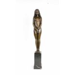 Ernst Seger (1868 Neurode - 1939 Berlin) Stehender Mädchenakt, die Scham bedeckend, Bronze, braun