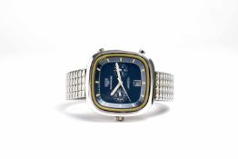 Heuer Herrenarmbanduhr, Blue Silverstone, 1970er Jahre, Automatik, Gehäuse Edelstahl, Durchmesser 40