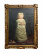 Hans Schadow (1862 Berlin - 1924 Bad Driburg) Porträt eines Mädchens im weißen Kleid, Öl auf