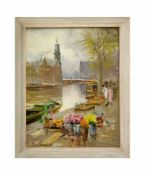 Jan Hermanus Melcher-Tilmes (1847 Maastricht - 1920 Amsterdam) Amsterdamer Stadtansicht mit Münzturm