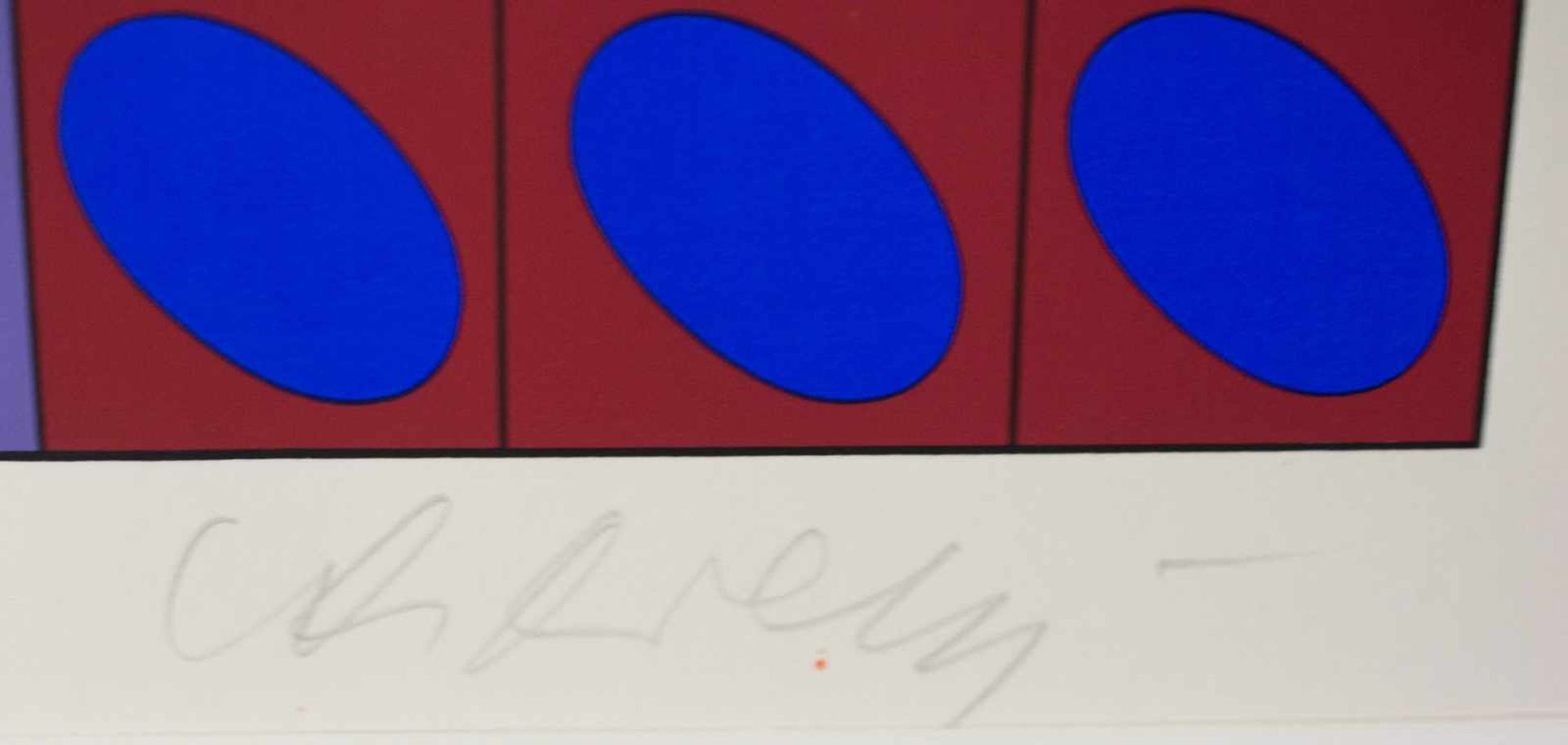 Victor Vasarely (1908 Pecs - 1997 Annet-sur-Marne) (F) Komposition in Rot und Blau, Siebdruck auf - Bild 2 aus 2