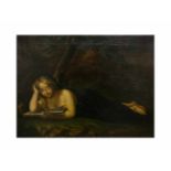 Unbekannter Künstler (19. Jh.) Lesende Maria Magdalena, Öl auf Leinwand, doubliert, 39,7 cm x 52,4