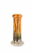 Daum Nancy Vase Anfang 20. Jh., Glas mit Pulvereinschmelzungen, Winterlandschaft auf