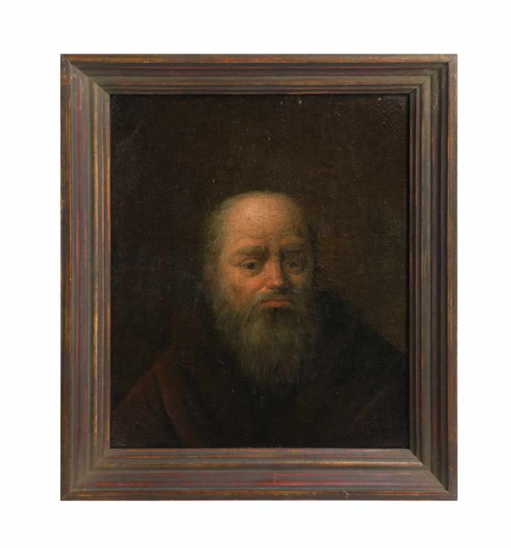 Unbekannter Künstler (19. Jh.) Paar Männerporträts, Öl auf Leinwand, doubliert, je 25 cm x 20 cm, - Image 2 of 2