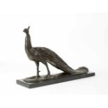 Josef Franz Pallenberg (1882 Köln - 1945 Düsseldorf) Pfau, Bronze, Länge 40 cm, Höhe 24,5 cm, mittig