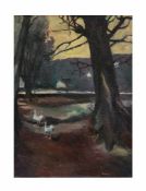 Günter Evertz (1957 Bocholt) (F) 2 Enten auf Lichtung, Öl auf Leinwand, 119 cm x 88,5 cm, unten