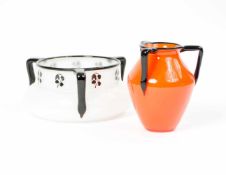 Paar Milchglas-Vasen Entwurf von Michael Powolny (1871 Judenburg - 1954 Wien), für Joh. Loetz Witwe,