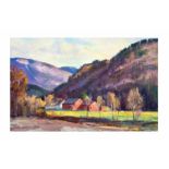 Bernard Corey (1914 South Grafton - 2000 ebenda) Vermont Glory, Öl auf Platte, 23 cm x 35,5 cm,