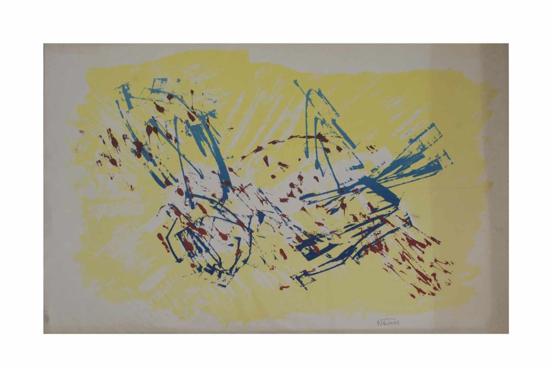 Fred Thieler (1916 Königsberg - 1999 Berlin) (F) Abstrakte Komposition auf gelbem Grund,
