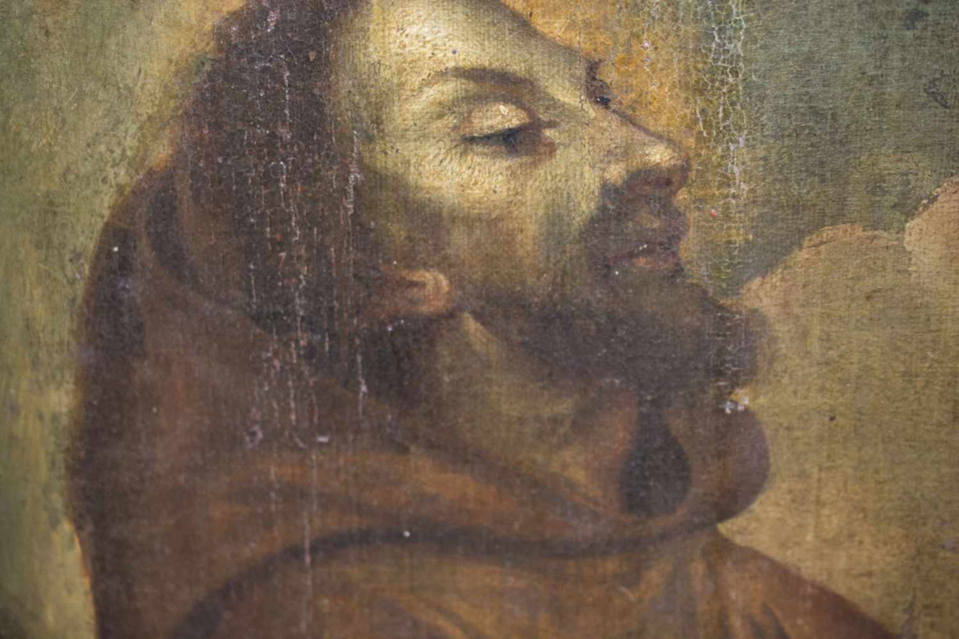 Unbekannter Künstler (18. Jh./19. Jh.) Der betende Apostel Johannes am Kreuze Jesu, Öl auf - Image 2 of 3