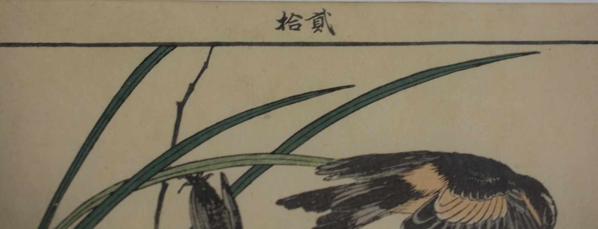 Imao Keinen (1845 Kyoto - 1924 ebenda) Paar Grafiken mit Vogeldarstellungen, Farblithografie auf - Bild 5 aus 5