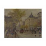 Antal Berkes (1874 Budapest - 1938 ebenda) Budapester Straßenszene, Öl auf Leinwand, 39,5 cm x 49,