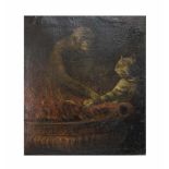 Unbekannter Meister (18. Jh.) Der Affe und die Katze, nach der Fabel XVII von Jean de la Fontaine (