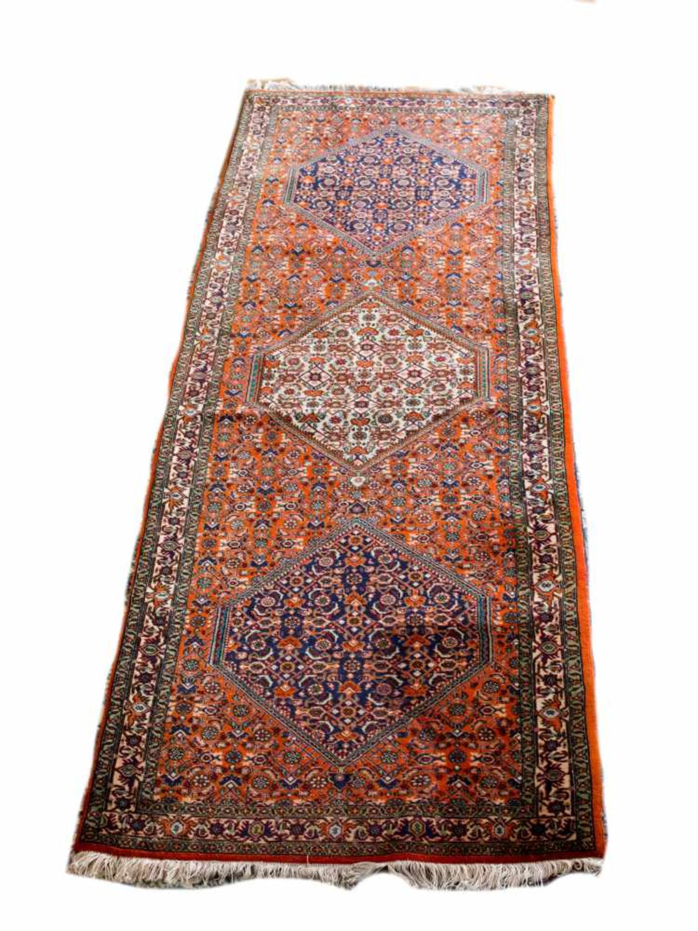 Bidjar Iran, Wolle auf Wolle, 281 cm x 94 cm, reinigungsbedürftig